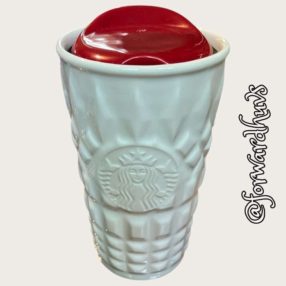 Starbucks 2014 White Siren Quilted Ceramic Mug – Winter Collection